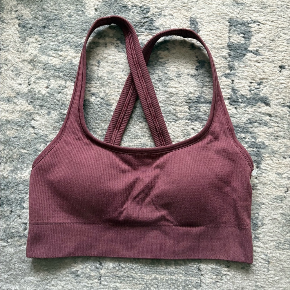 NWOT! Athleta Aurora scoop bra size XS, Mauve Pink - Picture 3 of 6